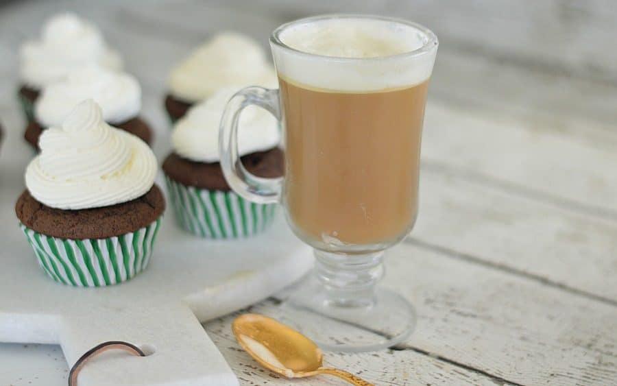 Irish Coffee cupcakes are inspired by the classic Irish coffee drink with whiskey and baileys irish cream