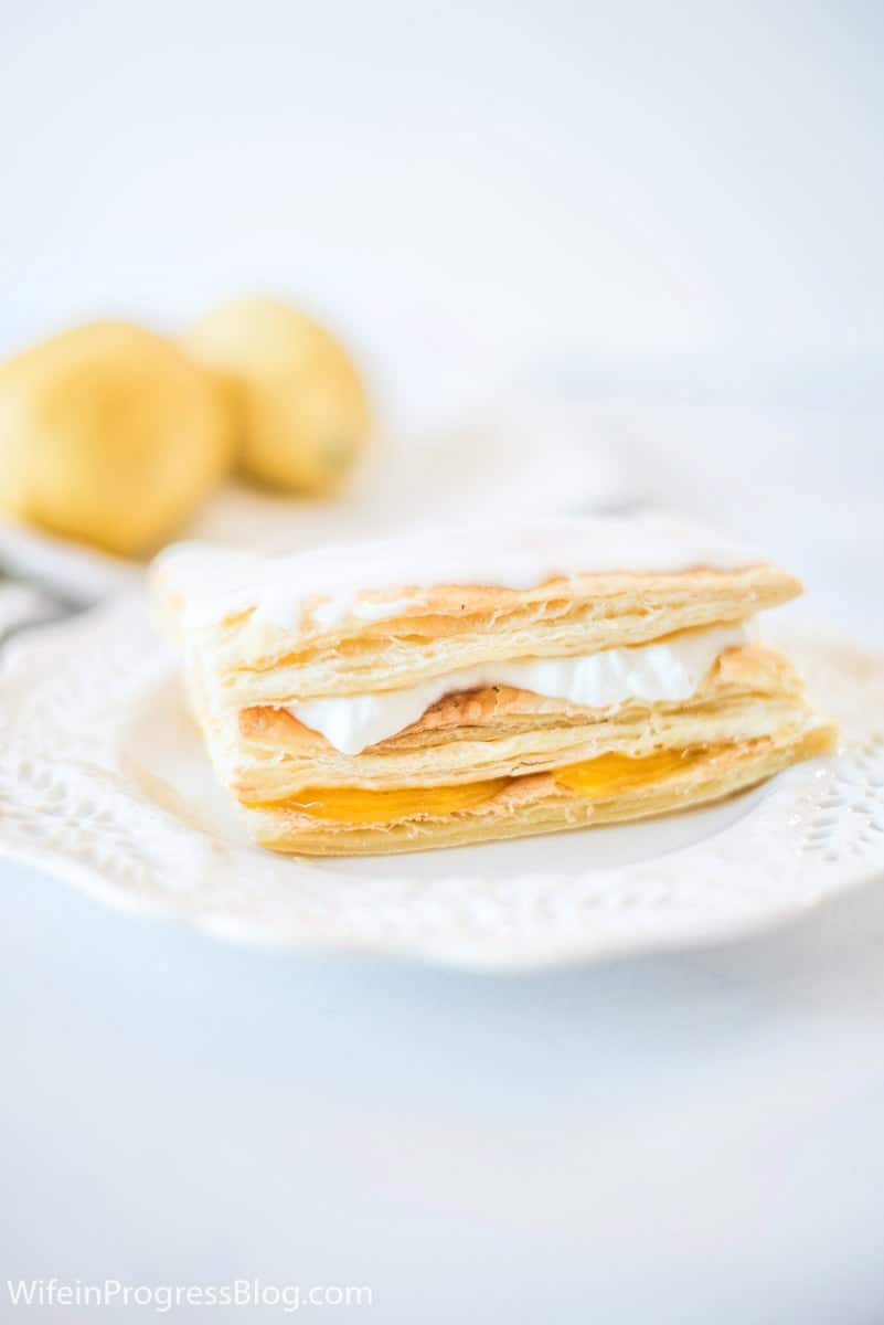 If you have extra lemons and want to make a sweet treat, these lemon curd napoleons with puff pastry and freshly whipped cream are simple to make