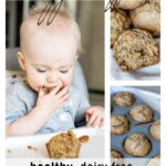 Fussy Toddler-Approved Veggie Muffins: a toddler sitting in a high chair eating pieces of a muffin