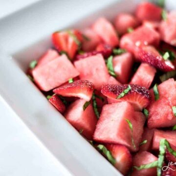 4th of July food ideas: Red fruit salad with fresh basil