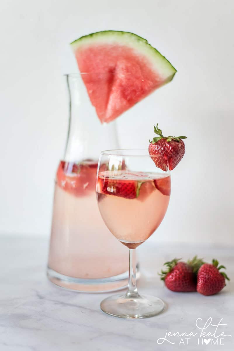 Strawberry Watermelon & Basil make for a the perfect summer rosé cocktail