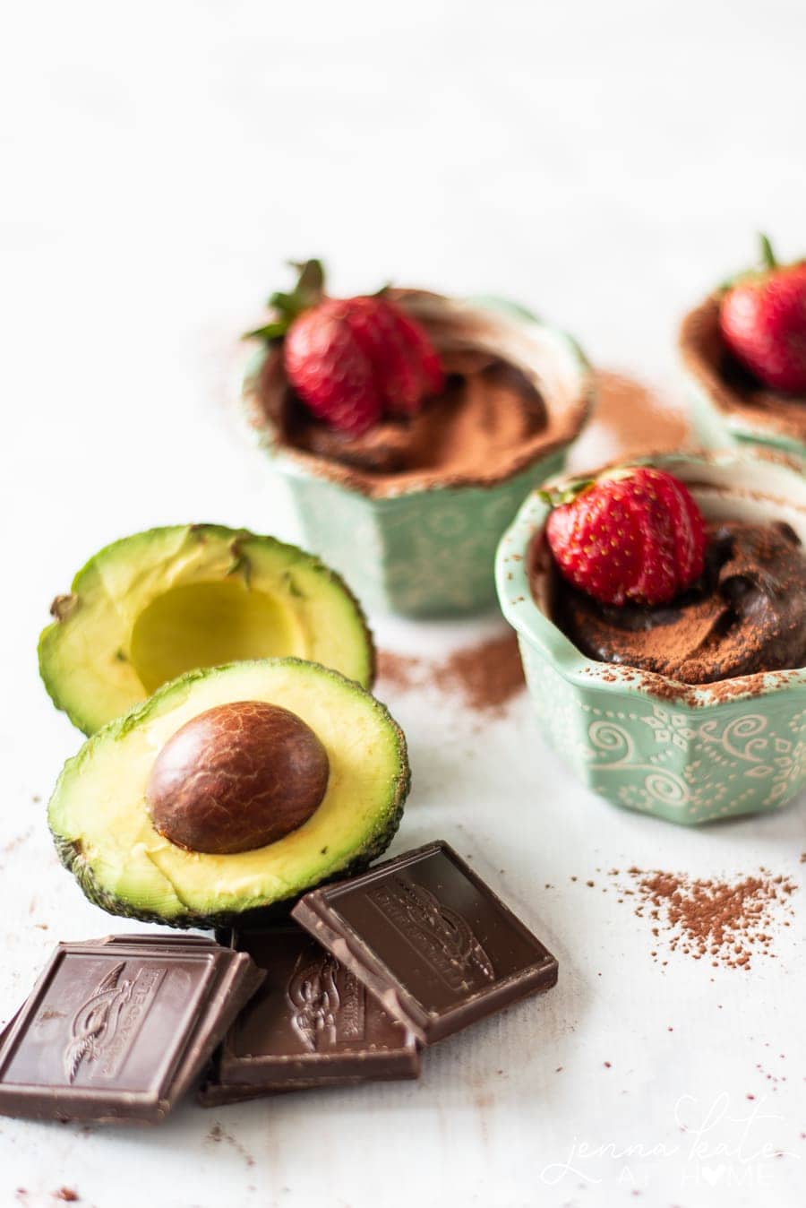 Healthy chocolate mousse made with avocados