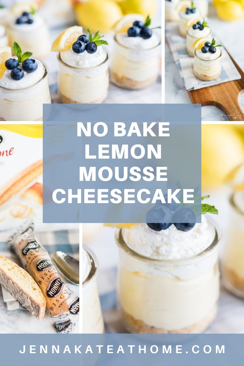 Easy No Bake Lemon Mousse Cheesecake made with homemade lemon curd