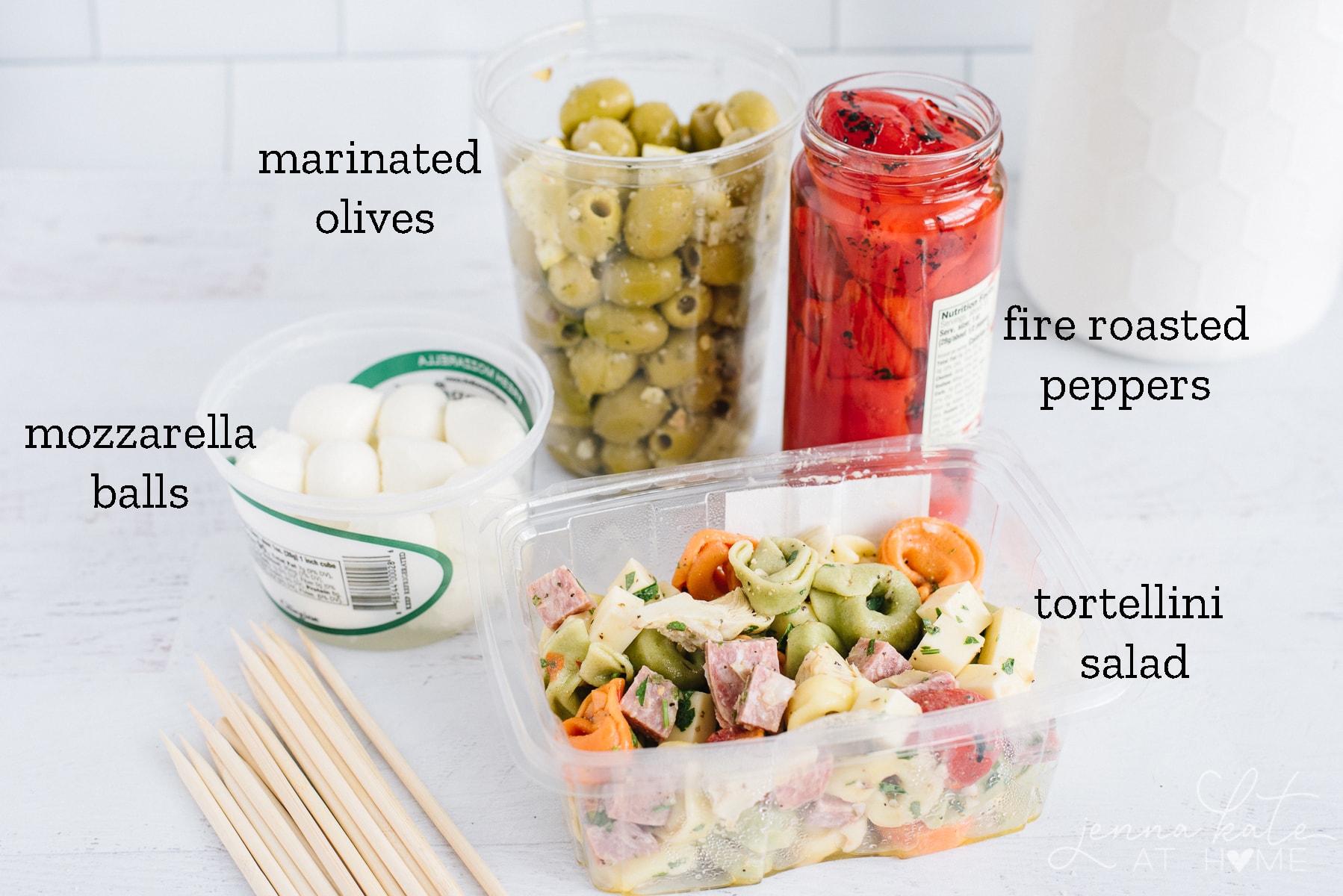 ingredients for the anitpasto skewers