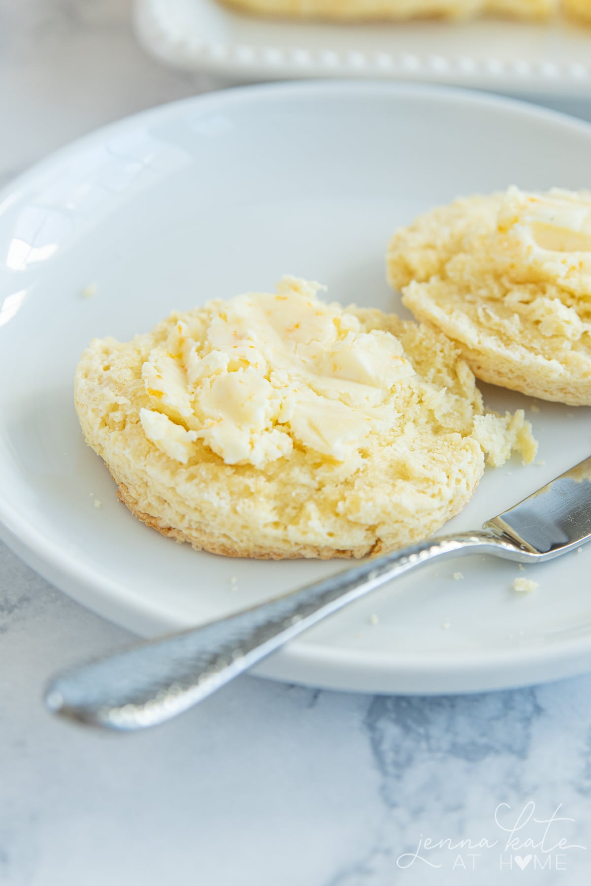 orange butter spread on freshly baked scones