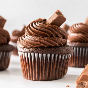 chocolate cupcake with chocolate frosting