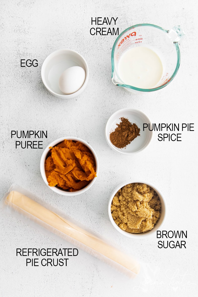 ingredients for the pumpkin pie tarts