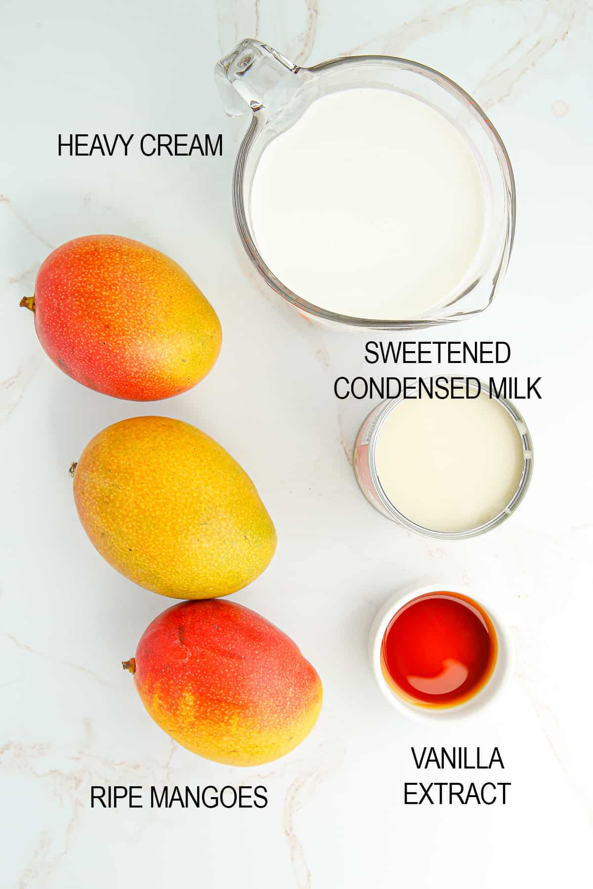 ingredients needed for mango ice cream